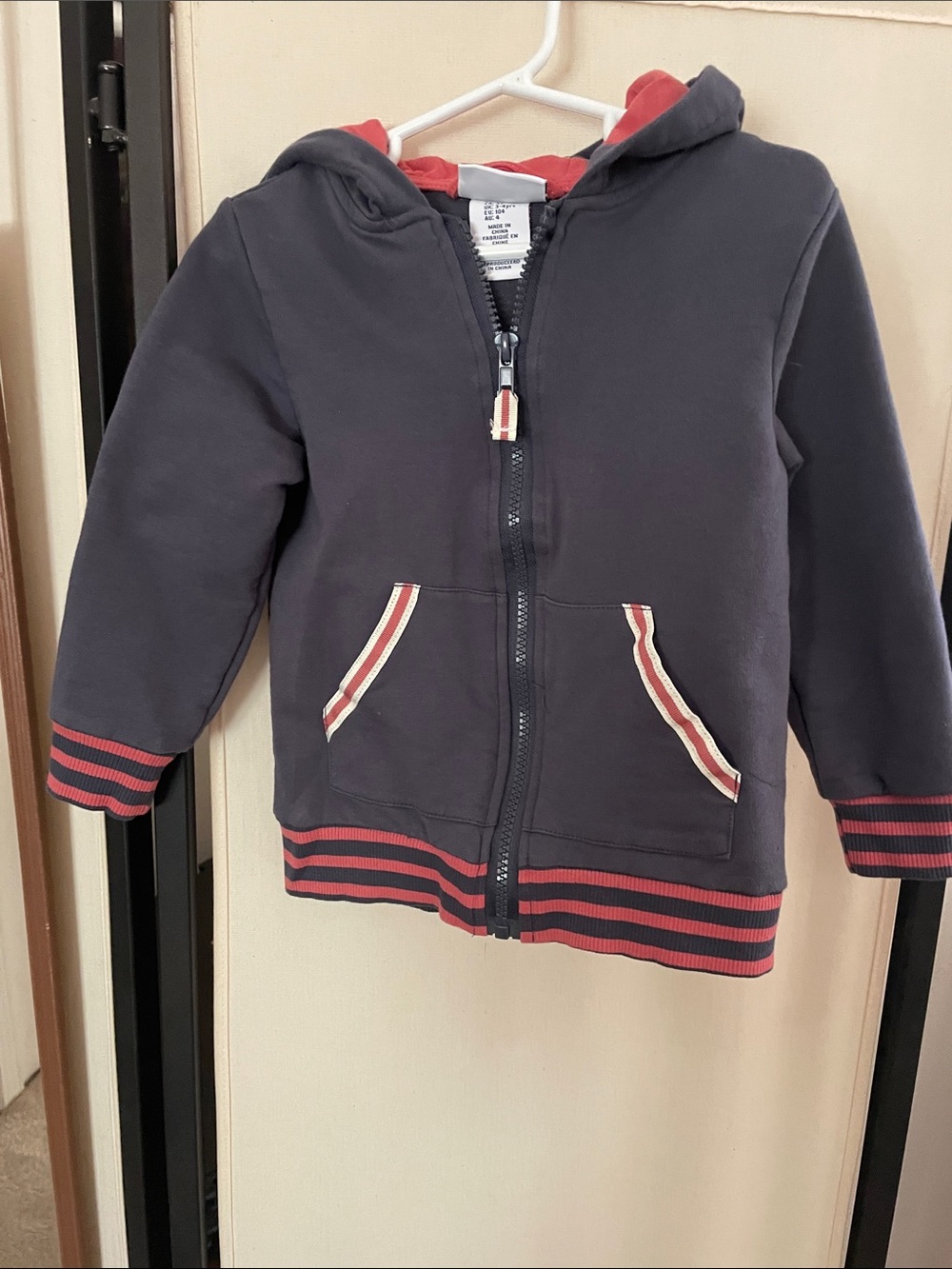 Tommy Bahama Grey and Orange Kids Zip-Up Hoodie